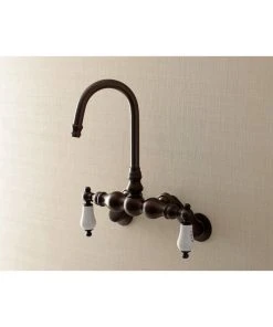 Kingston Brass Aqua Vintage Adjustable Center Wall Mount Tub Faucet, Oil Rubbed Bronze -Moen-shop cbb10ecf0b527060 1910 w800 h800 b1 p0