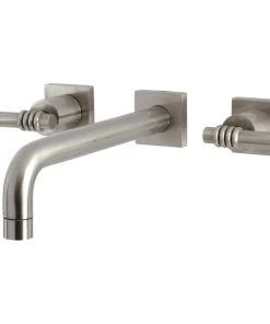 Kingston Brass KS6028ML Wall Mount Tub Faucet, Brushed Nickel
