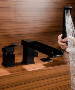 HOMARY Modern 1-Handle Deck-Mount Waterfall Roman BathTub Filler Faucet With Handshower -Moen-shop cc51ef820ef0810b 2911 w800 h800 b0 p0