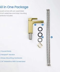 Kibi USA Blaze Single Handle Bathroom Sink Faucet, Brushed Gold -Moen-shop ccb131ee01c61936 6839 w800 h800 b0 p0