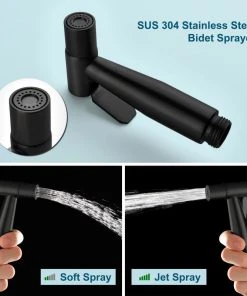 SUNRINX Modern Dual-Mount Non-Electric Handheld Bidet Toilet Sprayer Set, Matte Black 10 SUNRINX Modern Dual-Mount Non-Electric Handheld Bidet Toilet Sprayer Set, Matte Black -Moen-shop cdc1407f036b20c7 5935 w800 h800 b0 p0