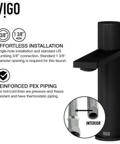 VIGO Halsey Single Hole Bathroom Faucet, Matte Black 21 VIGO Halsey Single Hole Bathroom Faucet, Matte Black -Moen-shop cfb1479a0f60a70b 3083 w800 h800 b1 p0