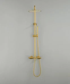 HOMARY Exposed Shower System Thermostatic Rainfall Shower Head Brushed Gold Shower Set -Moen-shop d0015a110f9180bc 4581 w800 h800 b0 p0