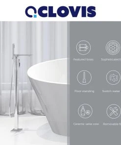 Jims Maison Single Handle Floor Mounted Freestanding Tub Filler, Chrome 25 Jims Maison Single Handle Floor Mounted Freestanding Tub Filler, Chrome -Moen-shop d021684a01e83c11 5849 w800 h800 b0 p0