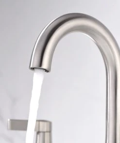 Luxier WSP11-T 2-Handle Widespread Bathroom Faucet With Drain, Brushed Nickel -Moen-shop d171afdb01660d1a 4848 w800 h800 b0 p0