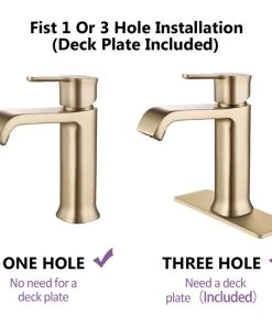Maxwell Bathroom & Kitchen Inc Single Hole Bathroom Faucet With Drain Assembly, Brushed Gold -Moen-shop d1c139410fceede2 0439 w800 h800 b1 p0