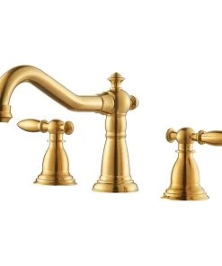 Vinnova Corella Widespread Bathroom Basin Sink Faucet, Brushed Gold