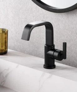 Luxier BSH14-S Single-Handle Bathroom Faucet With Drain, Matte Black -Moen-shop d2f1e7810165f423 4878 w800 h800 b0 p0