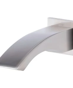 Alfi Trade Brushed Nickel Curved Wallmounted Tub Filler Bathroom Spout, Brushed Nickel