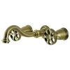 Kingston Brass KS3023RX Two-Handle Wall Mount Tub Faucet, Antique Brass