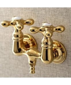 Kingston Brass Aqua Vintage 3-3/8" Wall Mount Tub Faucet, Polished Brass -Moen-shop d4313ada0b527033 1859 w800 h800 b0 p0