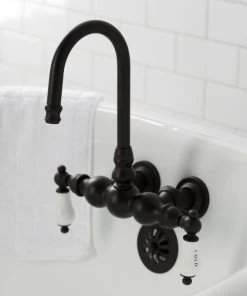 Kingston Brass CA3T5 3-3/8" Wall Mount Clawfoot Tub Faucet, Oil Rubbed Bronze -Moen-shop d4417a71013fb645 0024 w800 h800 b0 p0