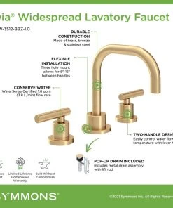 Symmons Dia Widespread Lavatory Faucet, Brushed Bronze -Moen-shop d451822f0081c7ea 8437 w800 h800 b0 p0