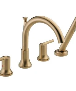 Delta Faucet Delta Trinsic Roman Tub With Hand Shower Trim, Champagne Bronze, T4759-CZ