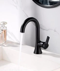 Luxier BSH11-S Single-Handle Bathroom Faucet With Drain, Matte Black -Moen-shop d6f1e94f0165ee25 4888 w800 h800 b0 p0