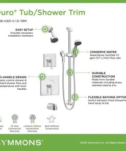 Symmons Duro Shower Trim Kit, Tub Spout, Single Spray, Hand Spray, Polished Chrome 7 Symmons Duro Shower Trim Kit, Tub Spout, Single Spray, Hand Spray, Polished Chrome -Moen-shop d8a10b57015df392 4116 w800 h800 b0 p0