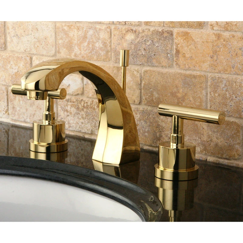 Kingston Brass Widespread Bathroom Faucet With Brass Pop-Up, Polished Brass 3 Kingston Brass Widespread Bathroom Faucet With Brass Pop-Up, Polished Brass - Image 3