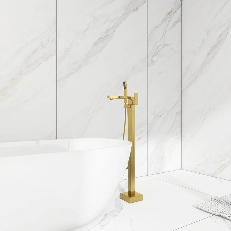 Jims Maison Freestanding Tub Shower Claw Foot Faucet With Handheld Spout, Gold 8 Jims Maison Freestanding Tub Shower Claw Foot Faucet With Handheld Spout, Gold - Image 8