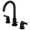 Kingston Brass Widespread Bathroom Faucet, Brass Pop-Up, Matte Black