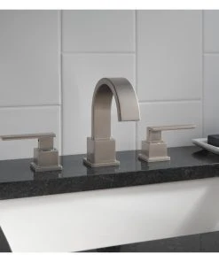 Delta Faucet Delta Vero Two Handle Widespread Bathroom Faucet, Stainless, 3553LF-SS -Moen-shop daa12ed10cbf41c3 5422 w800 h800 b0 p0