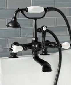Kingston Brass AE205T0 7" Tub Faucet With Hand Shower, Matte Black -Moen-shop db011214013fb6d6 1849 w800 h800 b0 p0