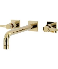 Kingston Brass KS6022DL Wall Mount Tub Faucet, Polished Brass
