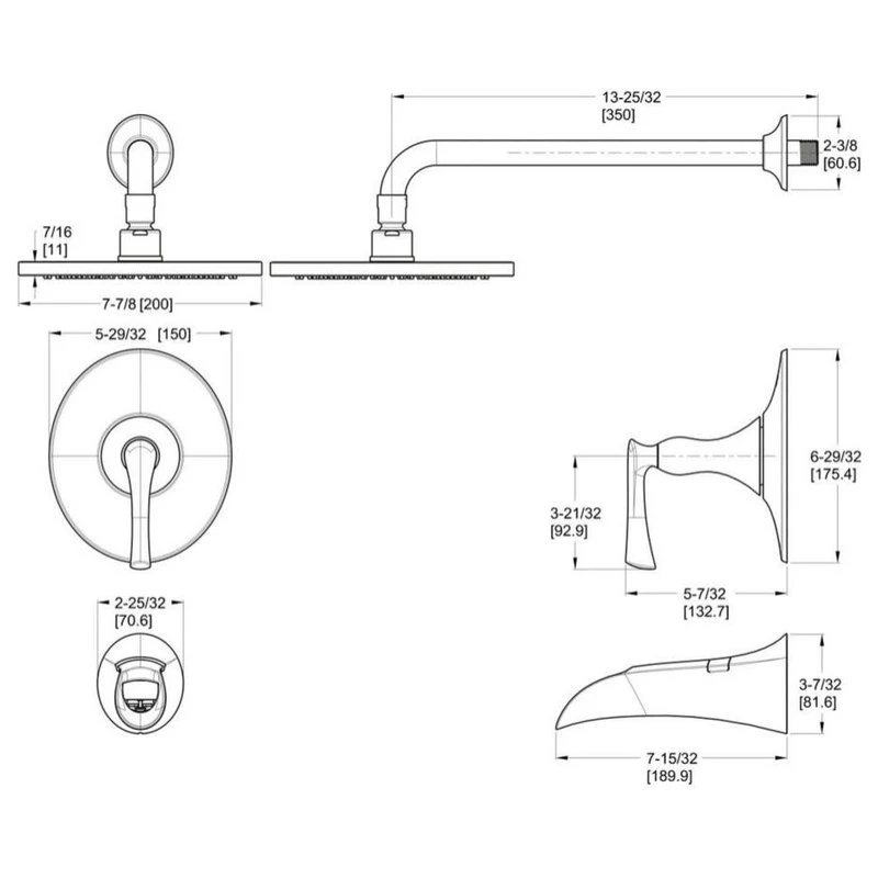 Pfister LG898RH Rhen Tub And Shower Trim Package - Black 2 Pfister LG898RH Rhen Tub And Shower Trim Package - Black - Image 2