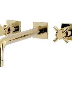 Kingston Brass KS6022DX Wall Mount Tub Faucet, Polished Brass