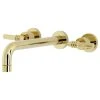 Kingston Brass KS8022ML Two-Handle Wall Mount Tub Faucet, Polished Brass