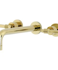 Kingston Brass KS8022ML Two-Handle Wall Mount Tub Faucet, Polished Brass