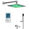 Fontana Showers Fontana Flavia Digital Color Changing LED Rainfall Shower Set, 12"