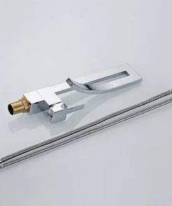 HOMARY Modern Design Single Lever Handle 1-Hole Bathroom Sink Faucet With Waterfall, Ch 14 HOMARY Modern Design Single Lever Handle 1-Hole Bathroom Sink Faucet With Waterfall, Ch -Moen-shop dfe16d300f4606b7 5565 w800 h800 b0 p0