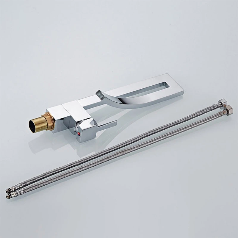 HOMARY Modern Design Single Lever Handle 1-Hole Bathroom Sink Faucet With Waterfall, Ch 7 HOMARY Modern Design Single Lever Handle 1-Hole Bathroom Sink Faucet With Waterfall, Ch - Image 7