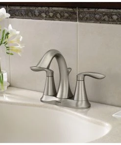 Moen Eva Brushed Nickel Two-Handle Bathroom Faucet 6410BN -Moen-shop e04180560d5aa346 8647 w800 h800 b0 p0