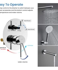 Kibi USA Circular Pressure 3-Function Shower System, Rough-In Valve, Chrome -Moen-shop e0c1e5a203375b23 4992 w800 h800 b0 p0
