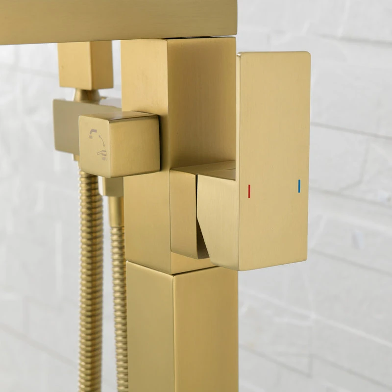 Jims Maison Freestanding Tub Shower Claw Foot Faucet With Handheld Spout, Gold 3 Jims Maison Freestanding Tub Shower Claw Foot Faucet With Handheld Spout, Gold - Image 3