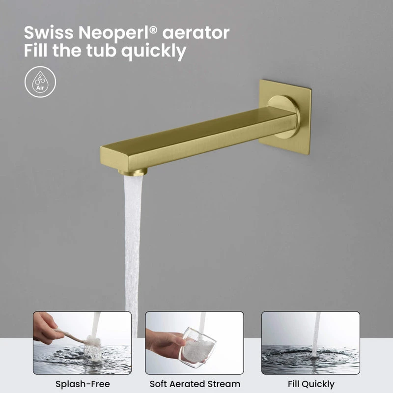 Kibi USA Cube Pressure 3-Function Shower System, Rough-In Valve, Brushed Gold 13 Kibi USA Cube Pressure 3-Function Shower System, Rough-In Valve, Brushed Gold - Image 13