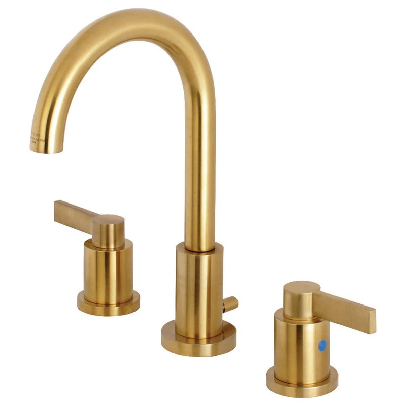Kingston Brass Widespread Bathroom Faucet, Brass Pop-Up, Brushed Brass 1 Kingston Brass Widespread Bathroom Faucet, Brass Pop-Up, Brushed Brass