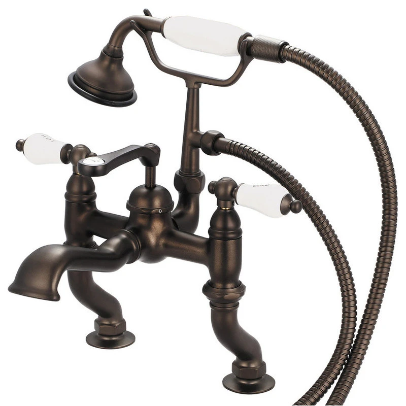 Water Creation Vintage Classic Deck Mount Tub Faucet With Handshower, Oil Rubbed Bronze Finish 1 Water Creation Vintage Classic Deck Mount Tub Faucet With Handshower, Oil Rubbed Bronze Finish