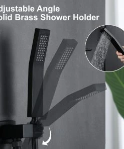 Wellfor Group LLC Wellfor Rain Shower System, 10" Waterfall Shower Head With Handheld Combo Set, B -Moen-shop e681748801c52915 1421 w800 h800 b0 p0