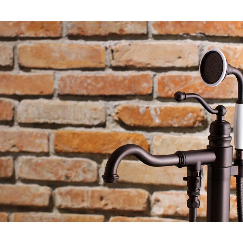 Kingston Brass Freestanding Tub Faucet With Hand Shower, Oil Rubbed Bronze 2 Kingston Brass Freestanding Tub Faucet With Hand Shower, Oil Rubbed Bronze - Image 2