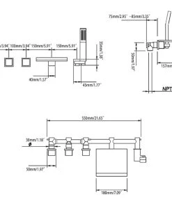 HOMARY Moda Waterfall Wall Mounted Tub Filler Faucet With Hand Shower Brushed Nickel -Moen-shop e781fc630040abb3 2433 w800 h800 b1 p0