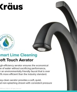 Kraus USA, Inc. Arlo Single Handle 1-Hole Bathroom Basin Faucet, Lift Rod Drain, Matte Black -Moen-shop e83119f000e5e713 3160 w800 h800 b0 p0