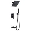 HOMARY Wall Mount 10" Rainshower Hand Shower And Tub Spout Shower System, Matte Black