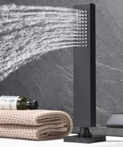 HOMARY Moda Waterfall Matte Black Roman Bathtub Filler Faucet With Handshower -Moen-shop e8713061017bb6db 3724 w800 h800 b0 p0