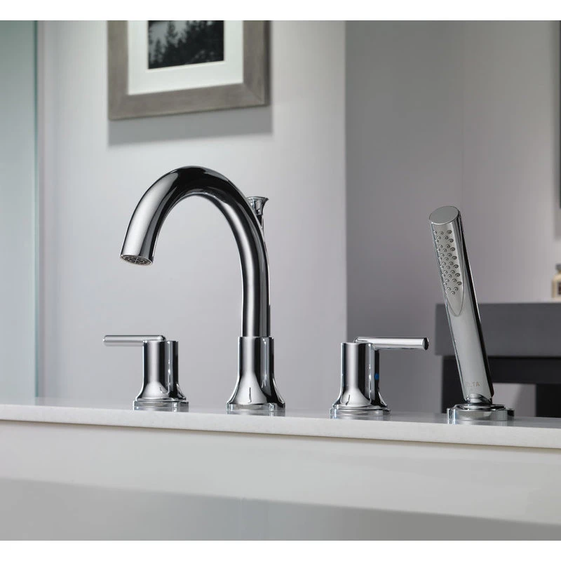 Delta Faucet Delta Trinsic Roman Tub With Hand Shower Trim, Champagne Bronze, T4759-CZ 2 Delta Faucet Delta Trinsic Roman Tub With Hand Shower Trim, Champagne Bronze, T4759-CZ - Image 2