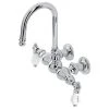 Kingston Brass CA4T1 3-3/8" Wall Mount Clawfoot Tub Faucet, Polished Chrome