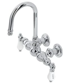 Kingston Brass CA4T1 3-3/8" Wall Mount Clawfoot Tub Faucet, Polished Chrome