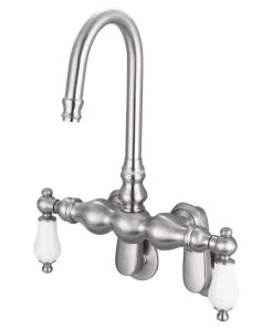 Water Creation Vintage Classic Wall Mount Tub Faucet, Brushed Nickel Finish With Protective Coa