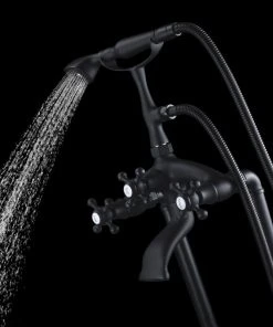Anzzi Tugela 3-Handle Claw Foot Tub Faucet With Hand Shower, Matte Black -Moen-shop e9517ec800999f83 4258 w800 h800 b0 p0